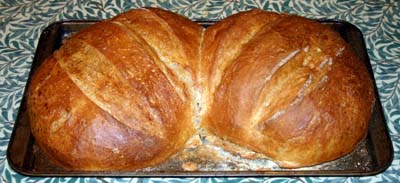 The loaves freshly out of the oven