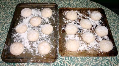 The spelt rolls formed and ready to prove