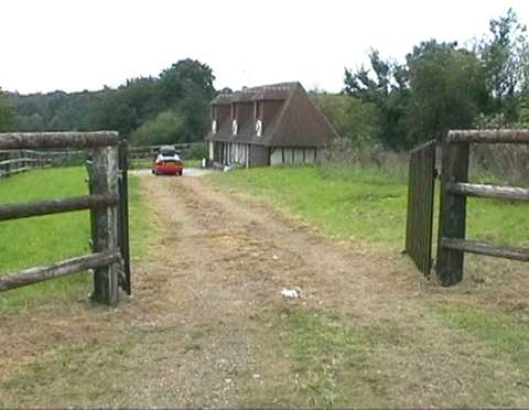 Looking down the drive at our home in Calvados