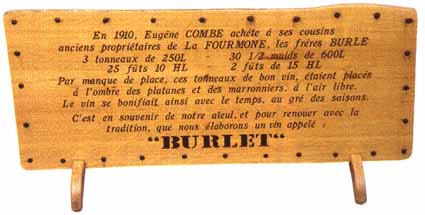 This elegant wooden display board reminds visitors of the domaines long history