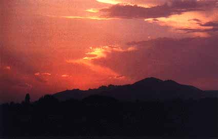 A typical sunset over the hills of Vaucluse